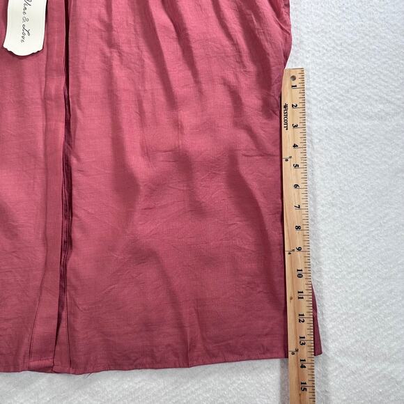 Vine & Love Collared Button Front Blouse Top Women's Large Rose Sleeveless New - Picture 8 of 10